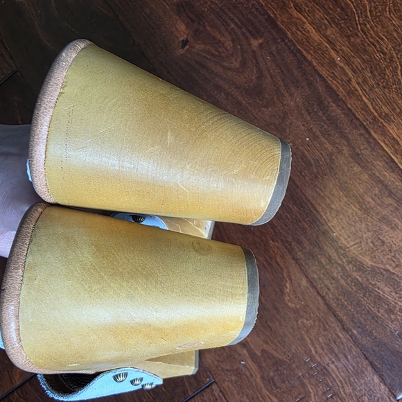 Dingo Light Blue Suede Mules with Wooden Heel - Picture 8 of 12